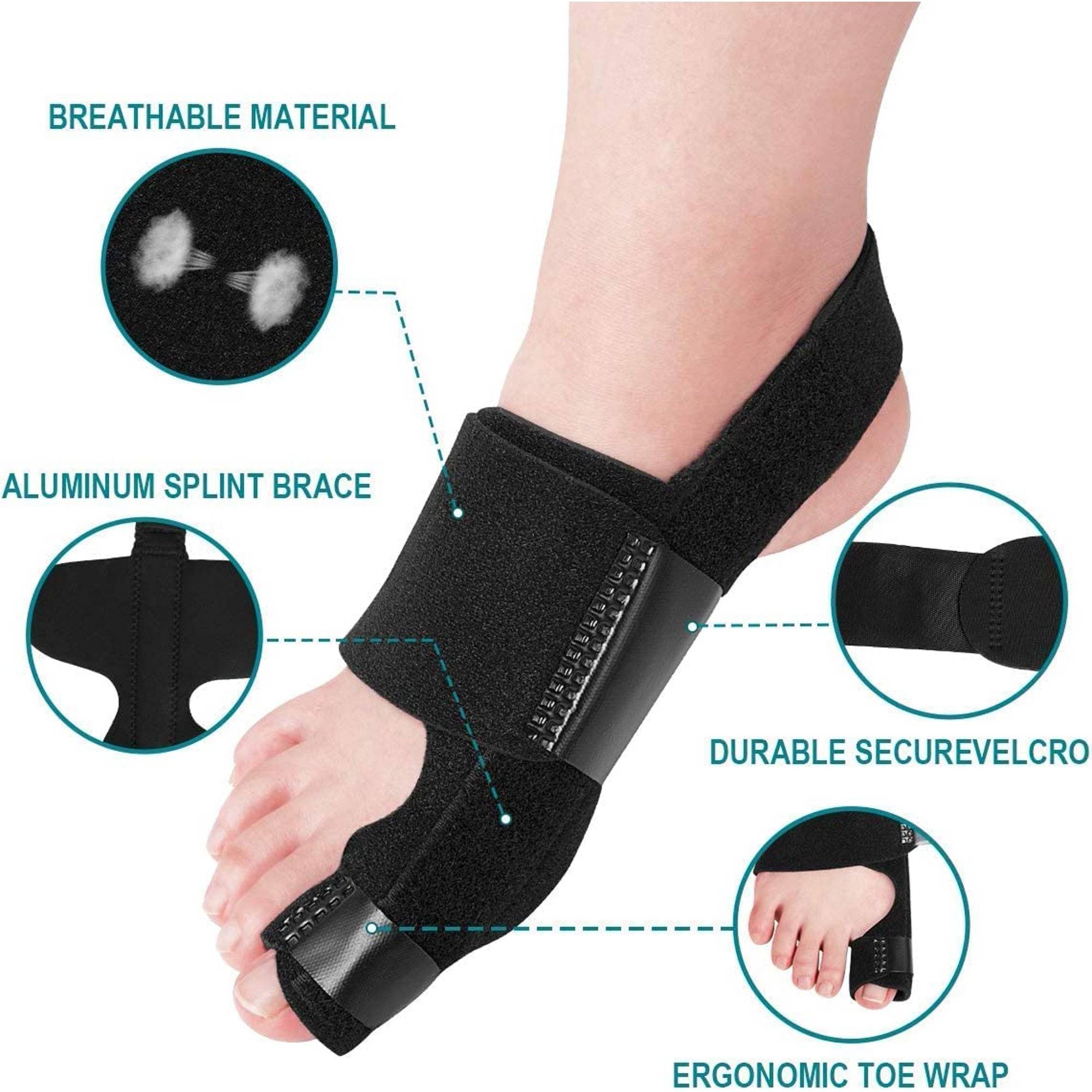shebonsn Bunion Corrector for Women and Men, 1 Pair Adjustable Soft Bunion Pad Big Toe Straighteners Separators.<br /><br />

This  Bunion Brace Bunion Corrector for Crooked Toes Alignment is an excellent choice for people with bunions. This brace helps to prevent the chances that you will eventually have to have surgery by correcting your bunion over a long period of time. This toe joint pain relief brace aids in easing the discomfort of your feet so that you can go about your day comfortably. This brace gives sore feet relief and corrects toe alignment.<br /><br />